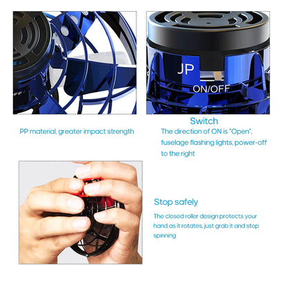 Spinner Fidget Volador Drone Bola UFO Estrés Enfoque Mano Diversión Juguete LED para Niños y Adultos