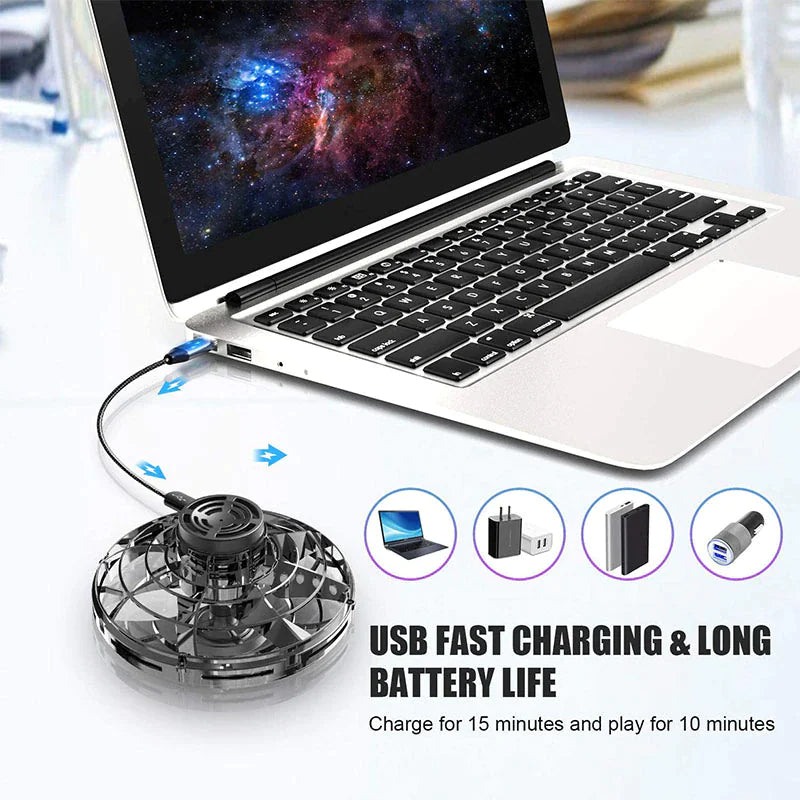 Spinner Fidget Volador Drone Bola UFO Estrés Enfoque Mano Diversión Juguete LED para Niños y Adultos