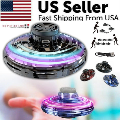 Spinner Fidget Volador Drone Bola UFO Estrés Enfoque Mano Diversión Juguete LED para Niños y Adultos